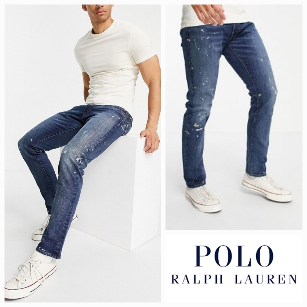 Polo Ralph Lauren Boys Sullivan Slim Stretch Paint Splatter Jeans 18